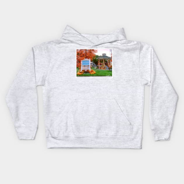 Gazebo - Town Square - Autumn Kids Hoodie by Fenay-Designs